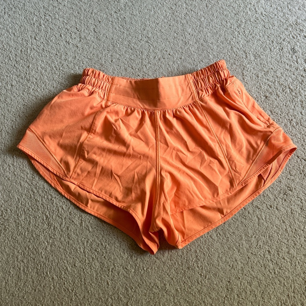 lululemon Orange Hotty Hot Shorts